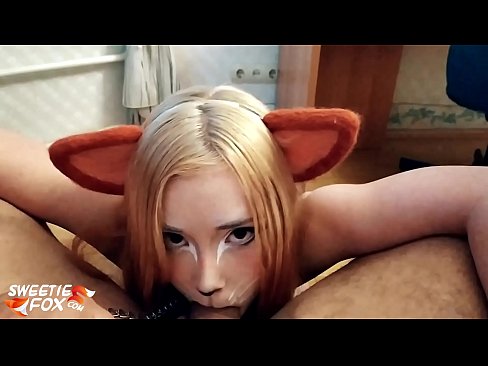 ❤️ Kitsune gbe dick ati pẹlu ni ẹnu rẹ ❤❌ Fidio furo ❌️